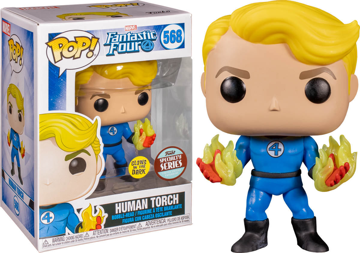 Funko Pop! Fantastic Four - Human Torch Glow in the Dark #568 (Specialty Series) - The Amazing Collectables