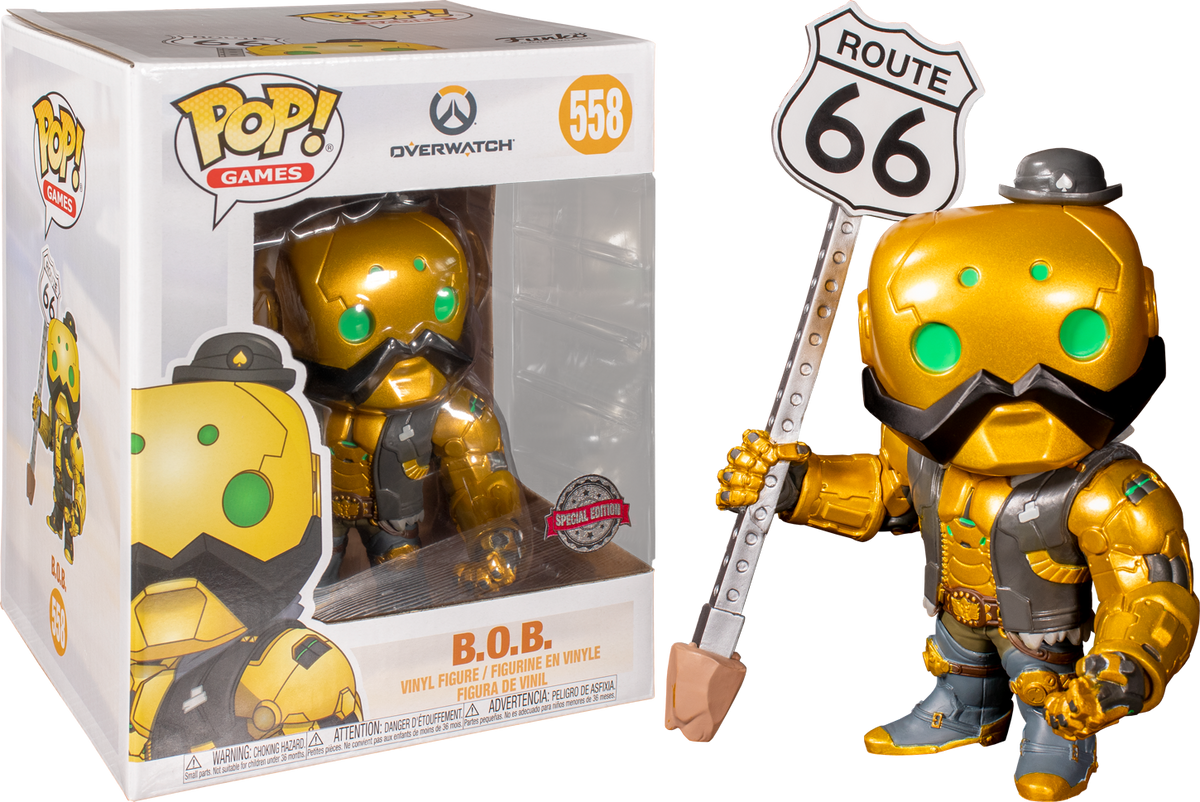 Funko Pop! Overwatch - B.O.B. Gold Metallic 6" Super Sized #558 - The Amazing Collectables
