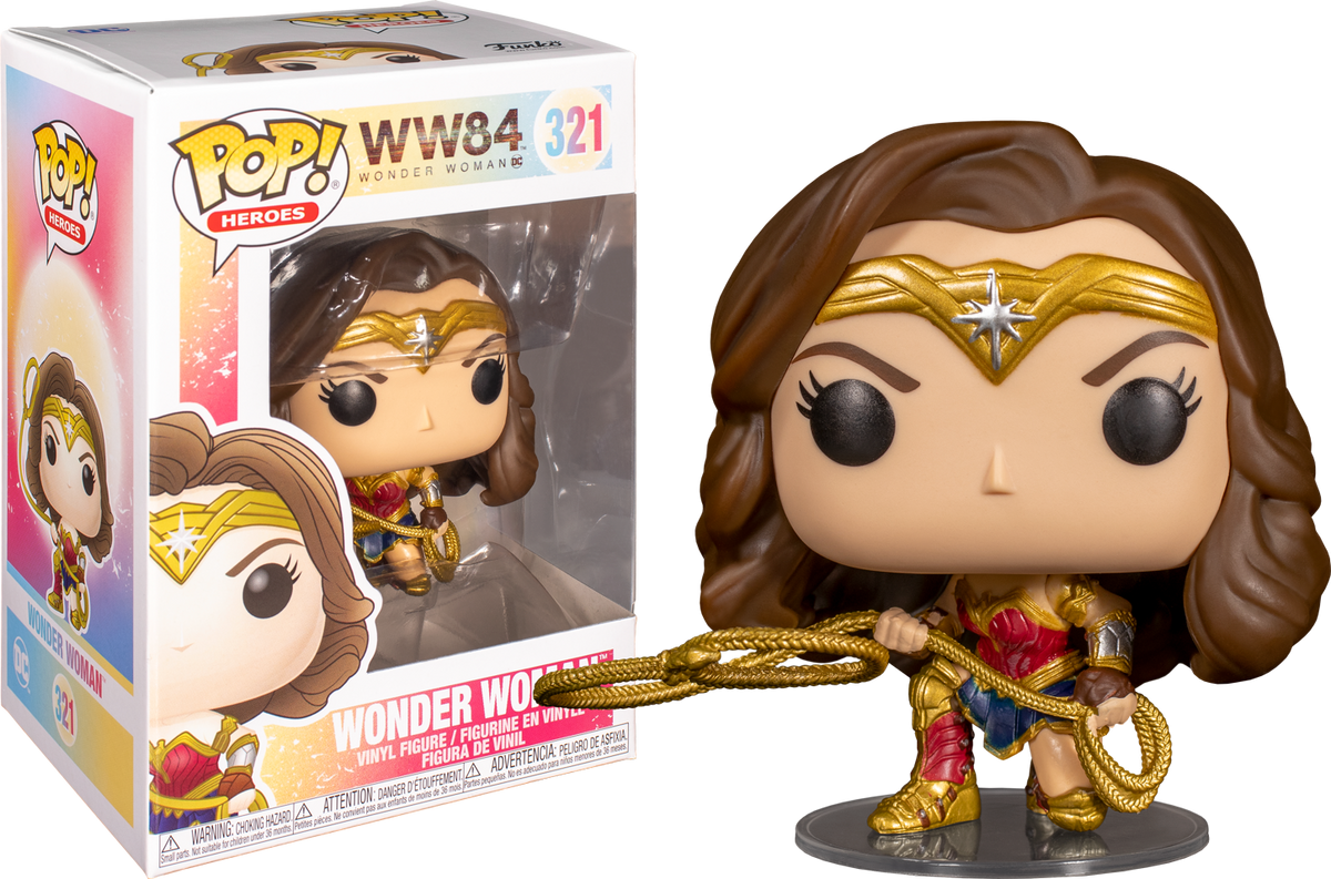Funko Pop! Wonder Woman 1984 - Wonder Woman with Lasso Metallic #321 - The Amazing Collectables
