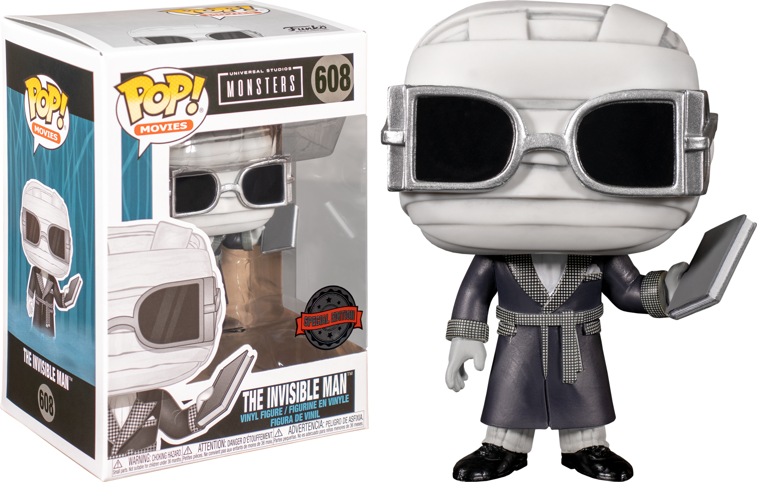 Funko Pop! Universal Monsters - The Invisible Man Black & White #608