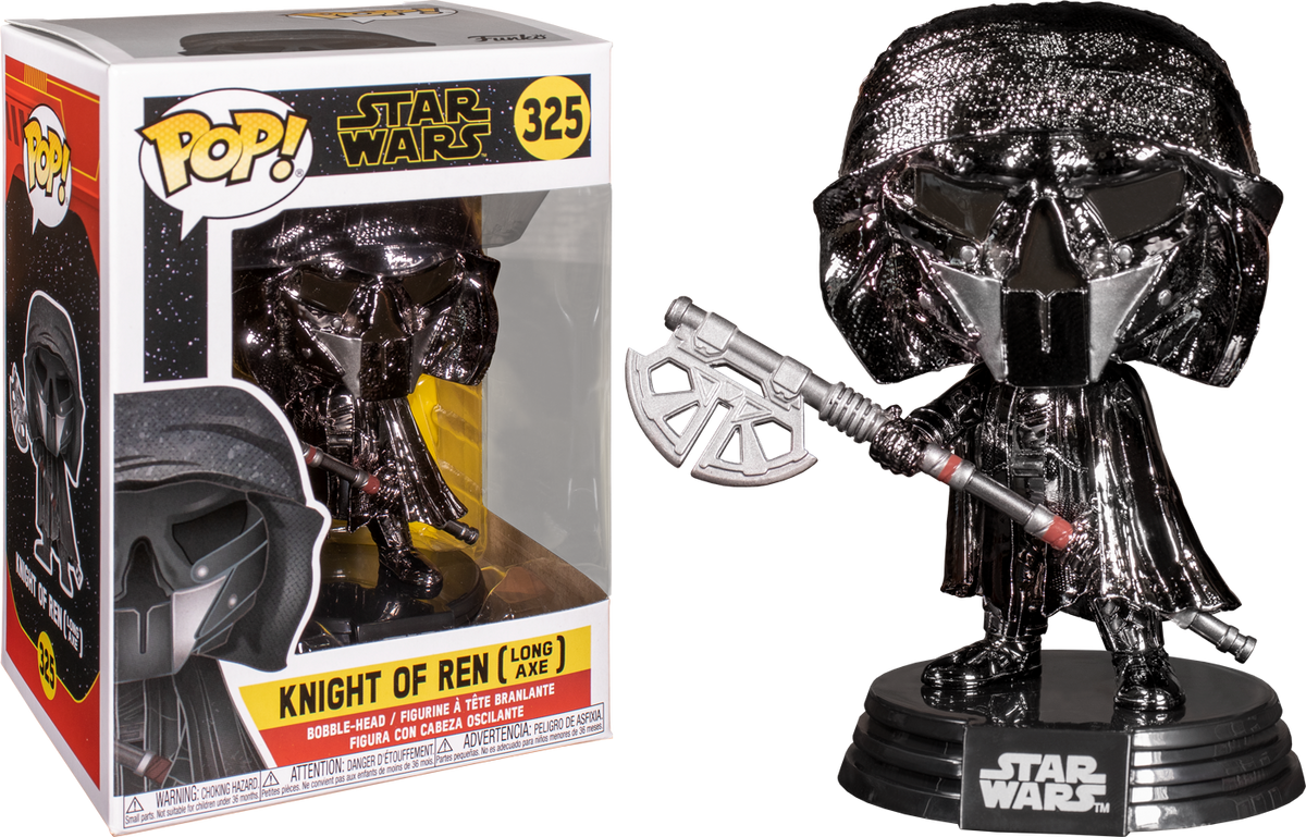 Funko Pop! Star Wars Episode IX: The Rise Of Skywalker - Knight Of Ren with Axe Hematite Chrome #325 - The Amazing Collectables