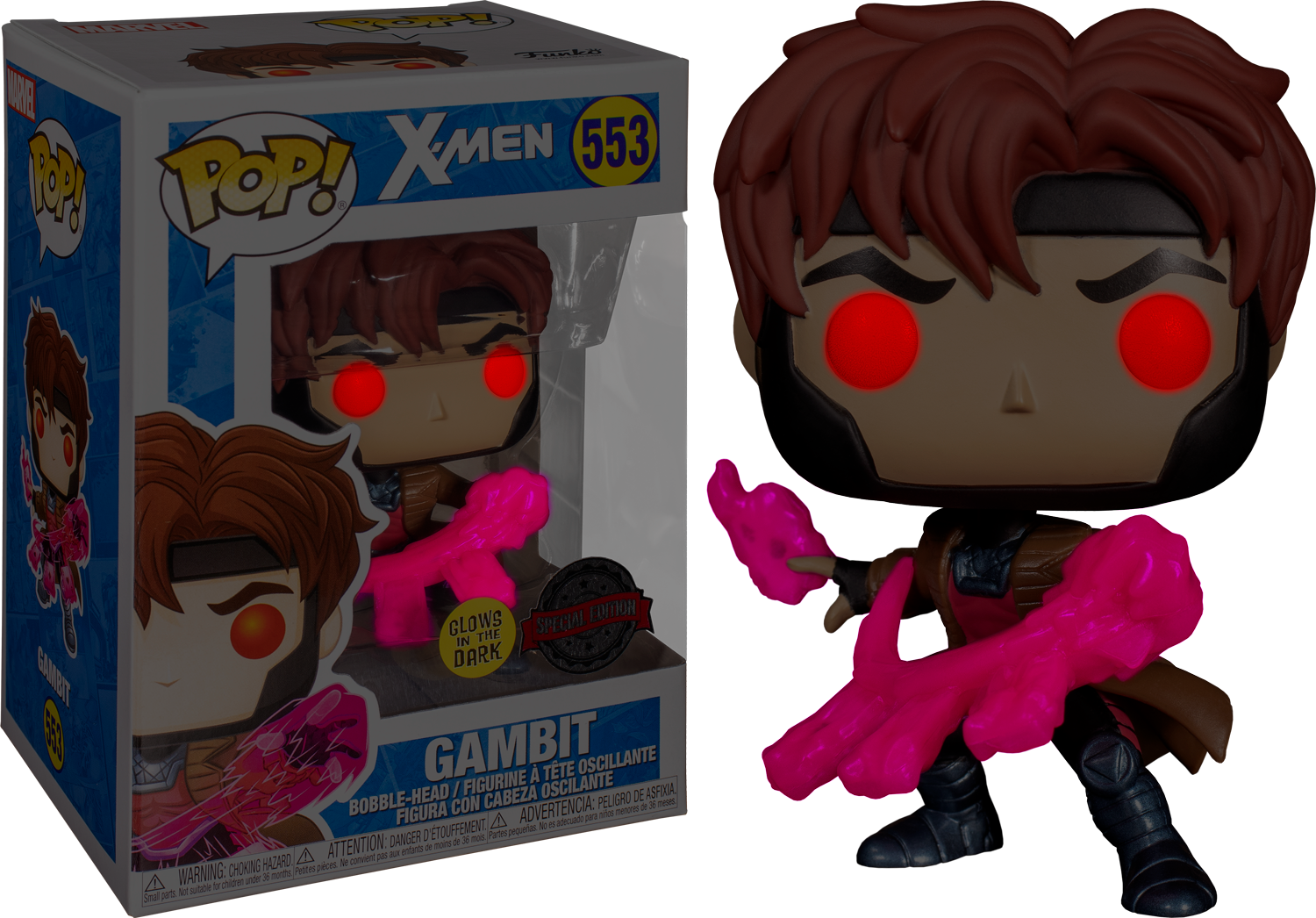Funko Pop! X-Men - Gambit with Cards Translucent Glow in the Dark #553