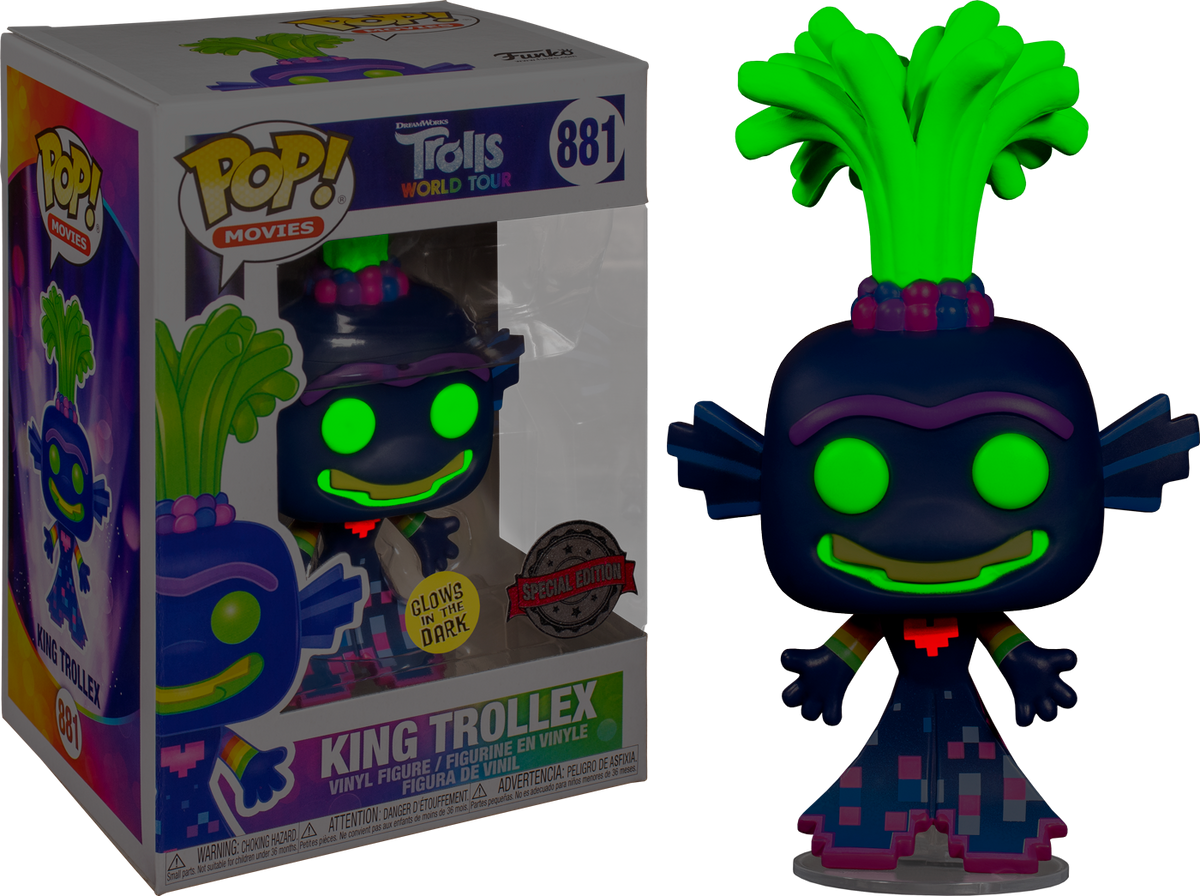Funko Pop! Trolls World Tour - King Trollex Glow in the Dark #881 - The Amazing Collectables
